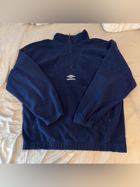Vintage Umbro fleece quarter zip sweatshirt navy blue